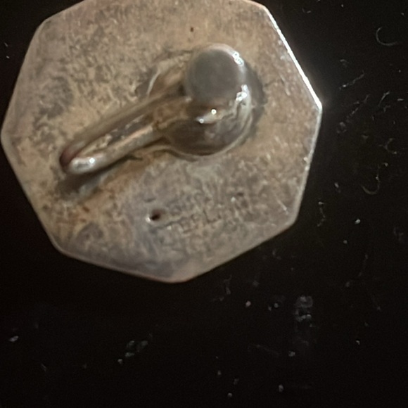 Vtg Siam Princess Octagon Sterling Screw Back Earrings - Picture 3 of 3